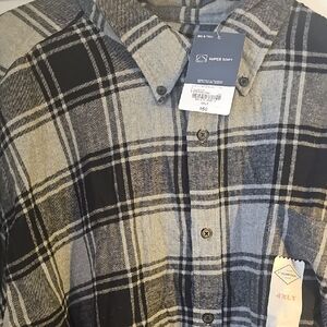 St. John's Bay Plaid Shirt in Black and Gray Flannel